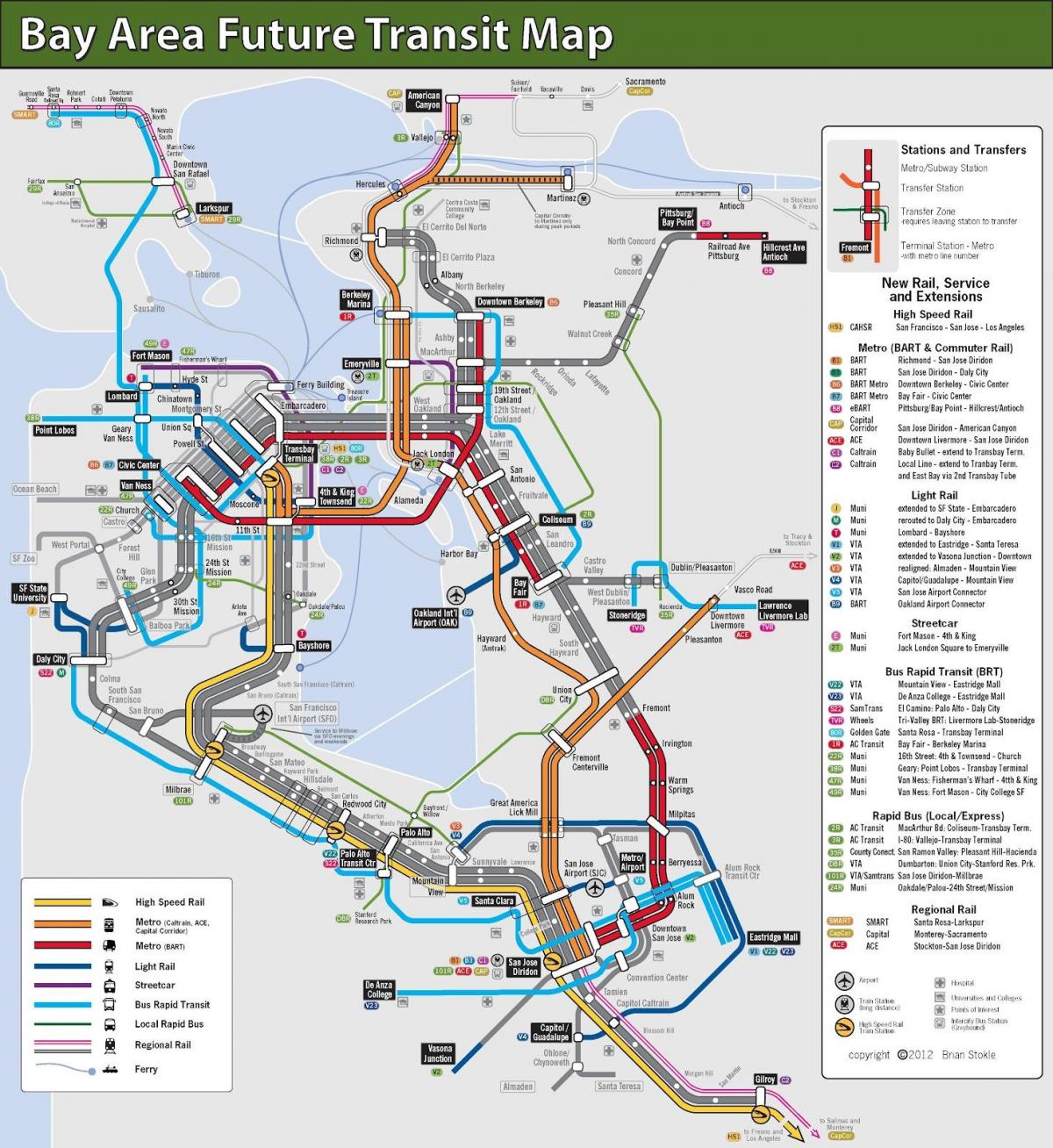 San Francisco kollektivtransport kart