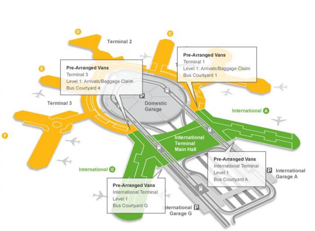 Kart av San Francisco airport bagasjeområdet