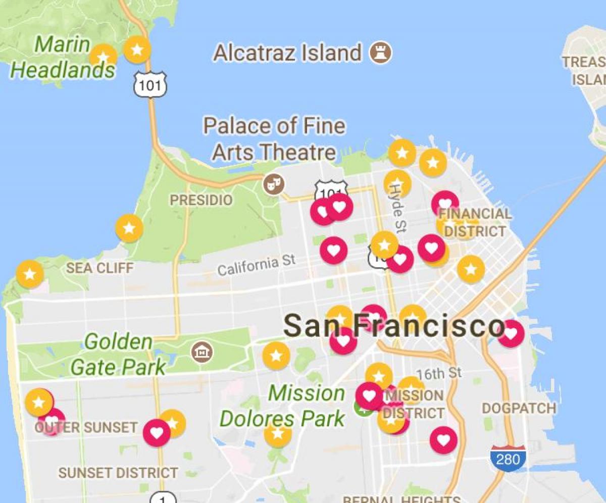 Kart av San Francisco financial district