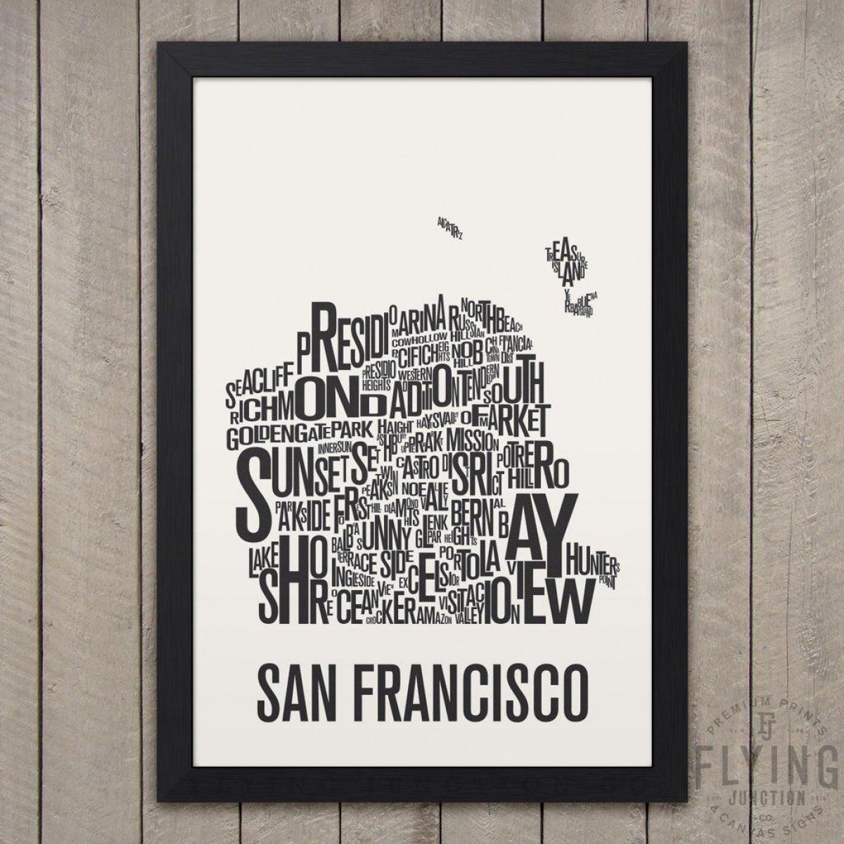 San Francisco typografi kart