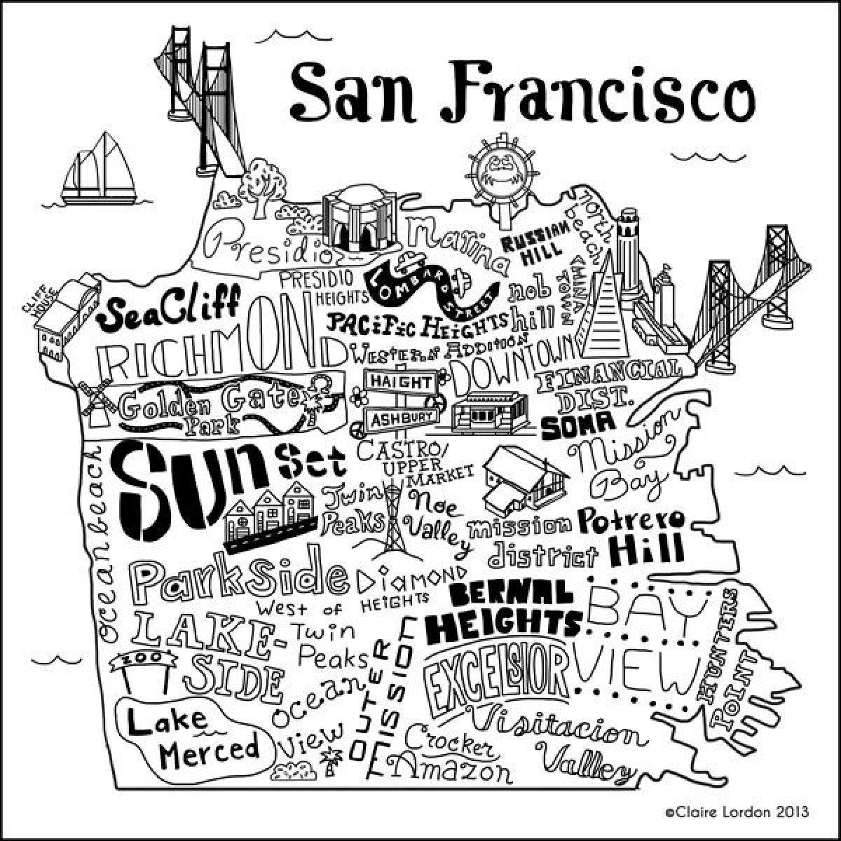 Kart av butikken San Francisco