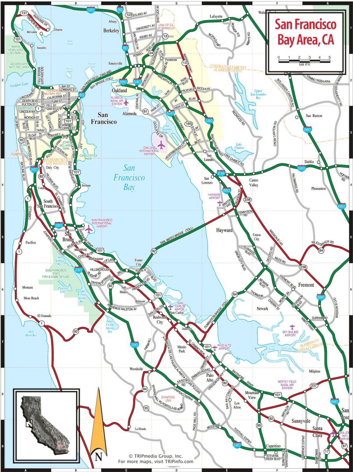 kart over San Francisco bay area