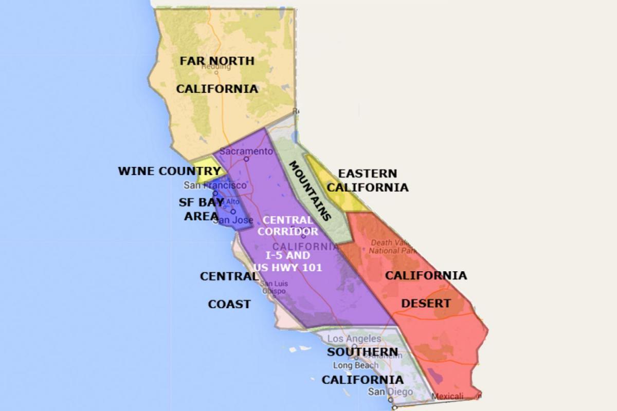 Kart over nord-california San Francisco