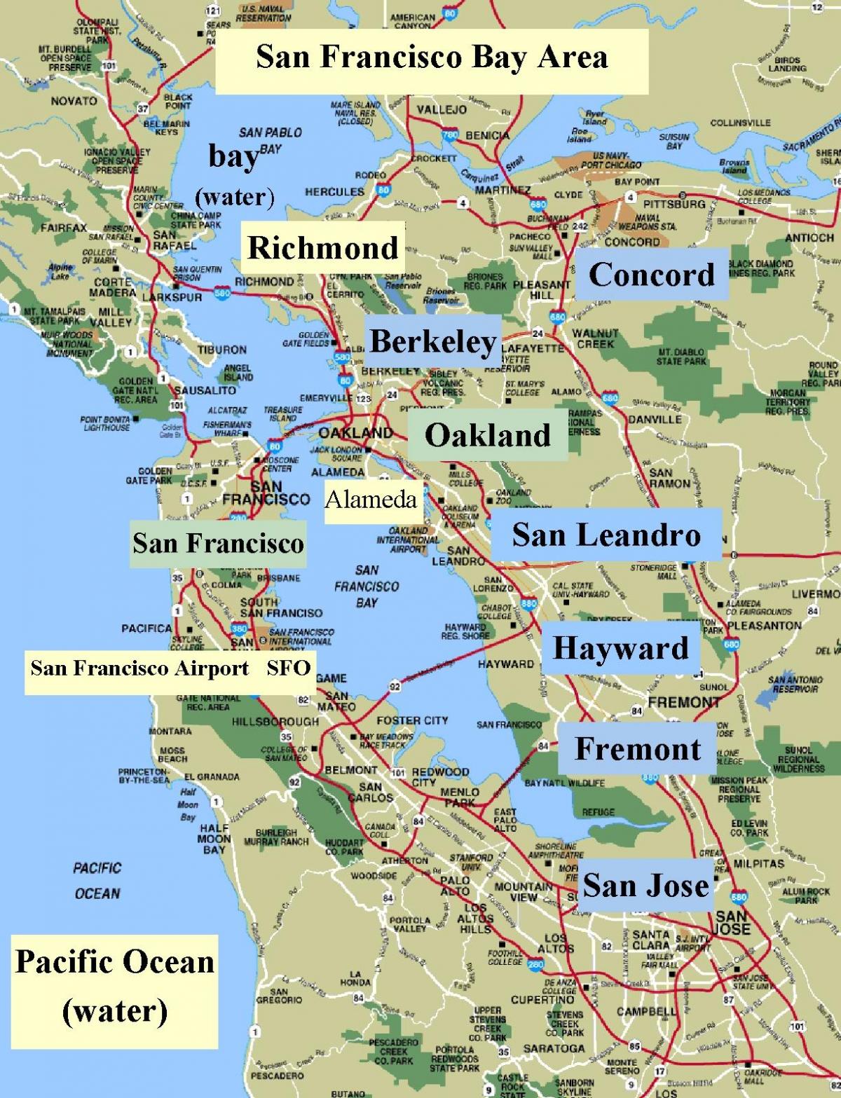 kart av San Francisco, california