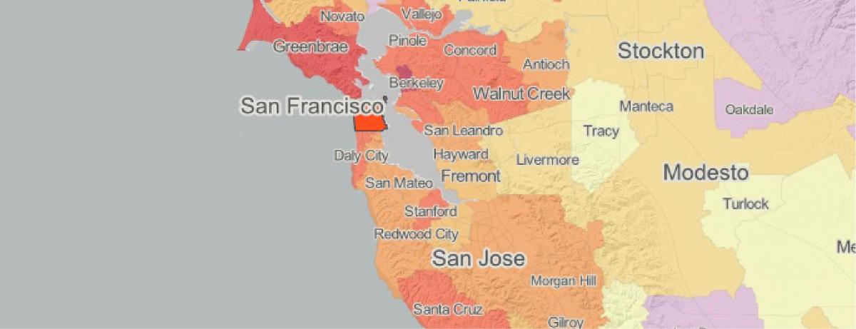 Kart av mapp San Francisco