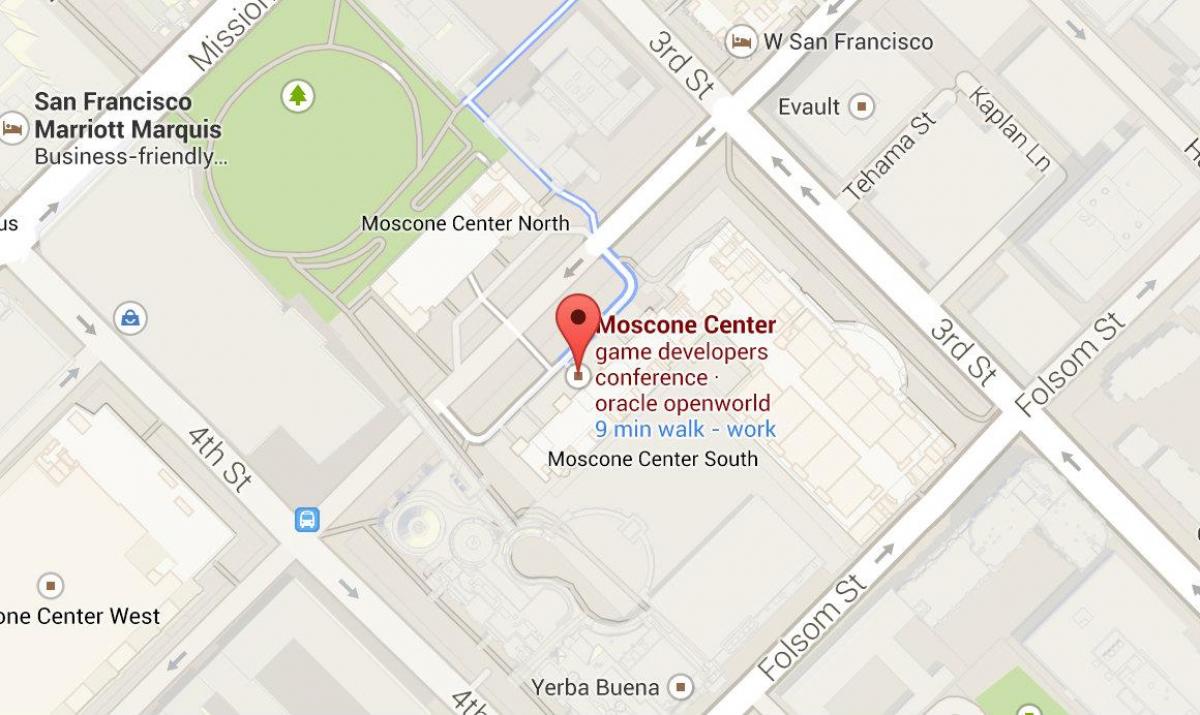 Kart over moscone center i San Francisco