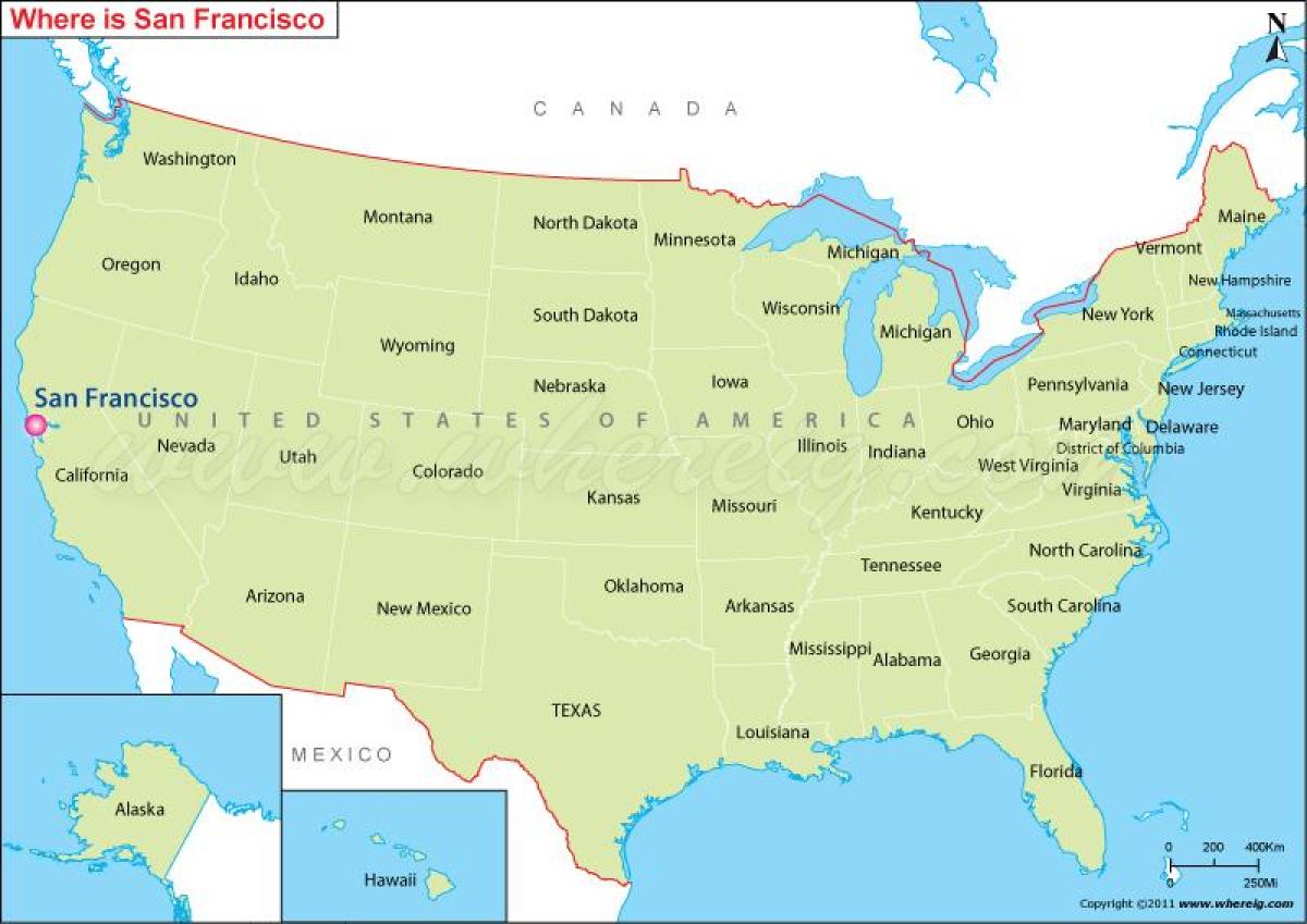 kart av San Francisco, california, usa