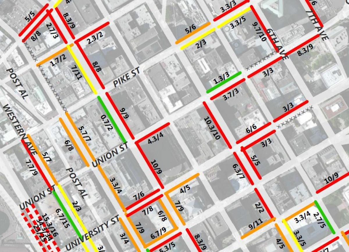 Kart av San Francisco, 2-timers parkering
