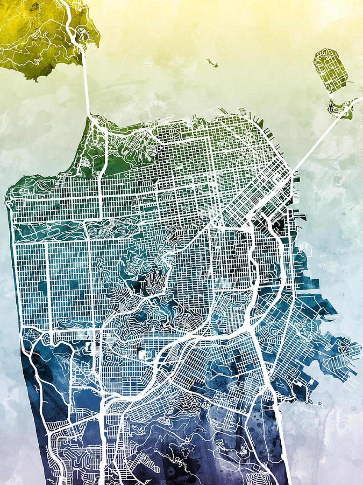 Kart av San Francisco city art