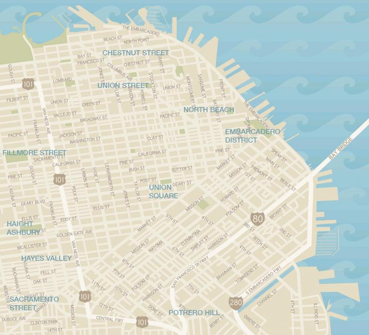 Kart av San Francisco garment district