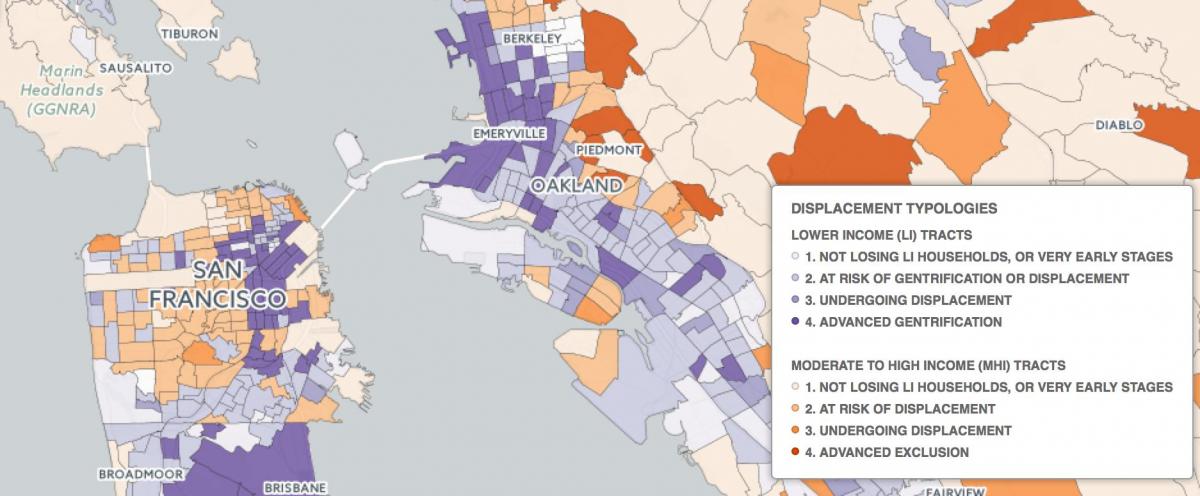 Kart av San Francisco gentrification