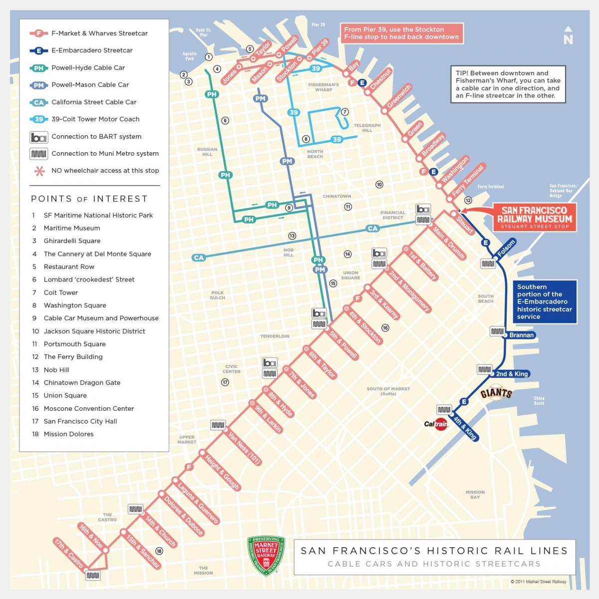 Kart av San Francisco informasjon