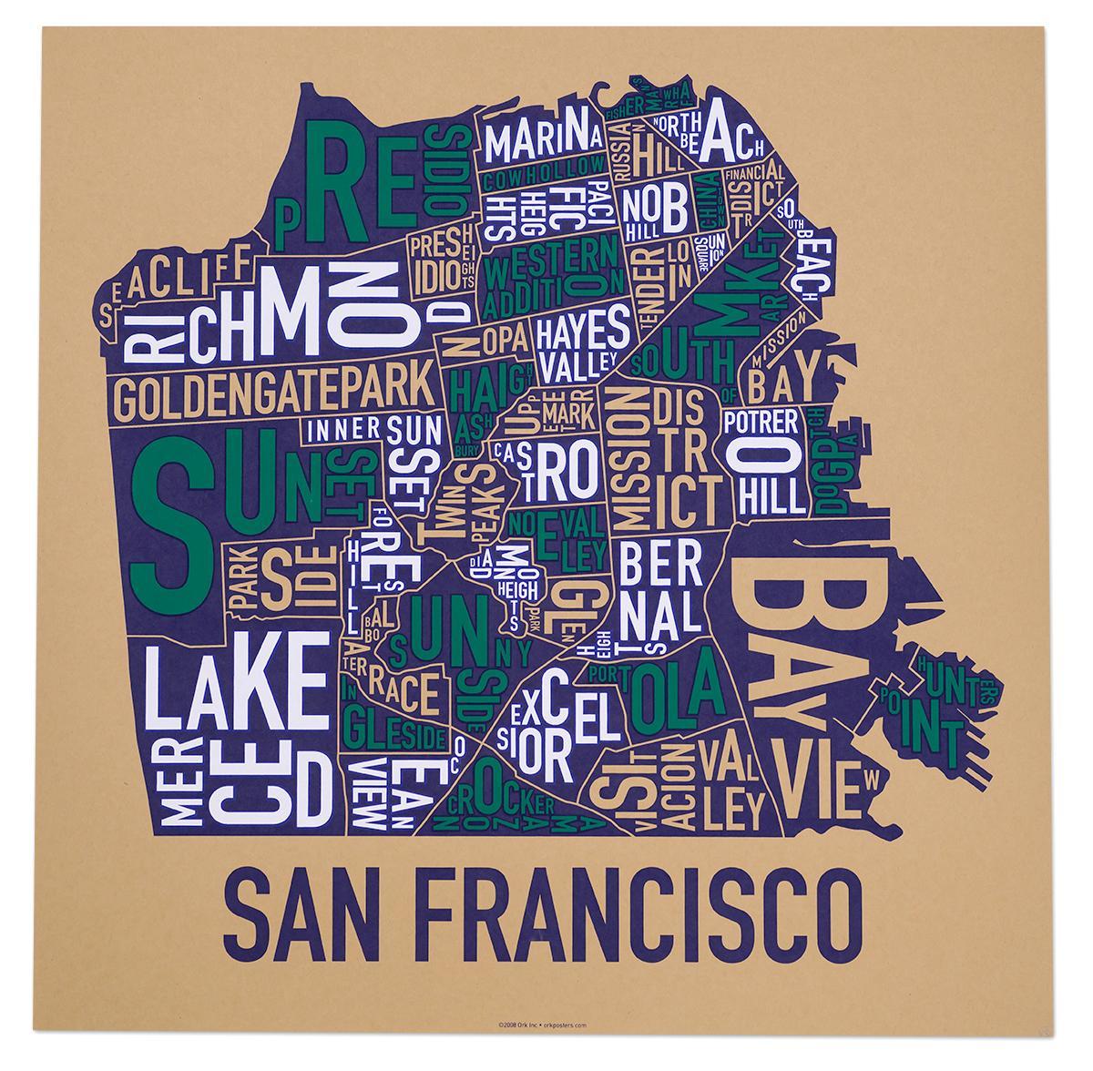 San Francisco-området kart plakaten