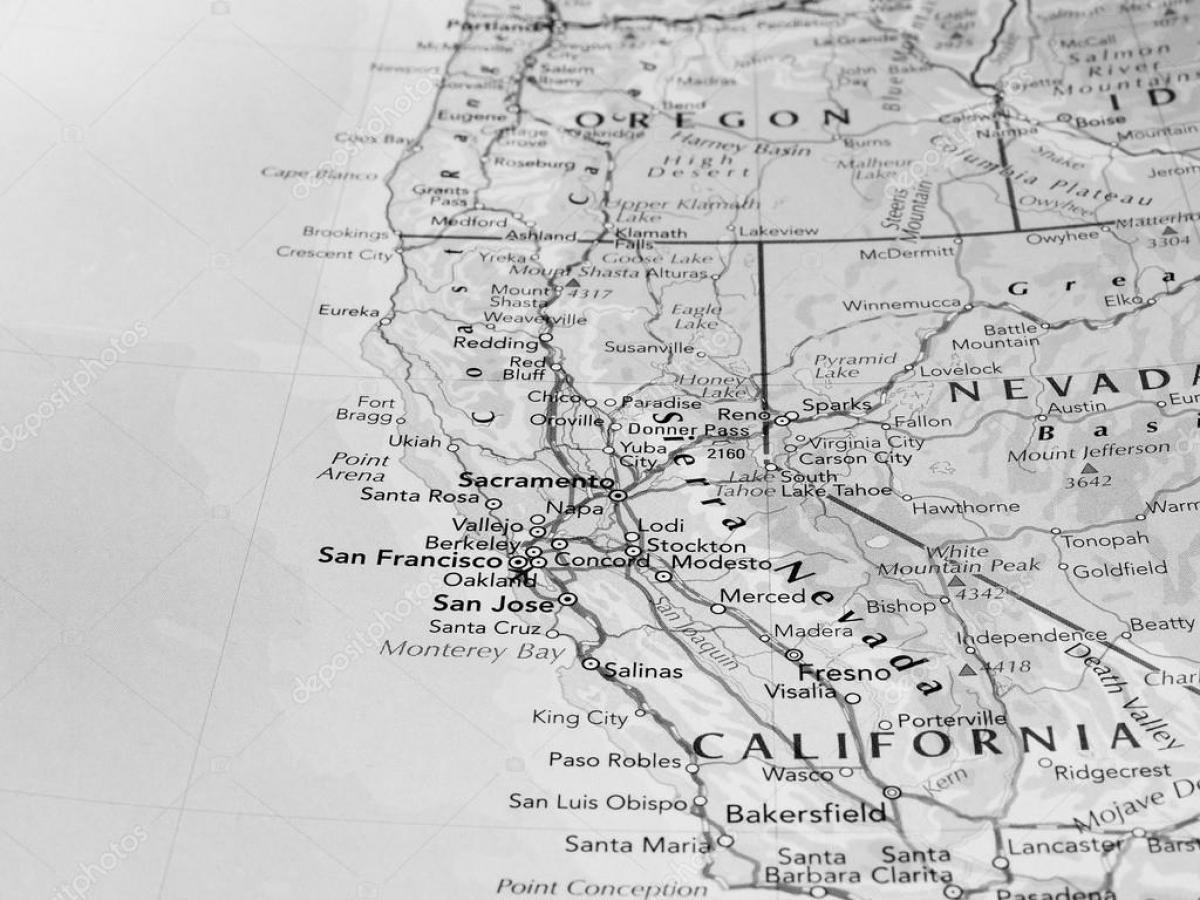 svart og hvit kartet av San Francisco