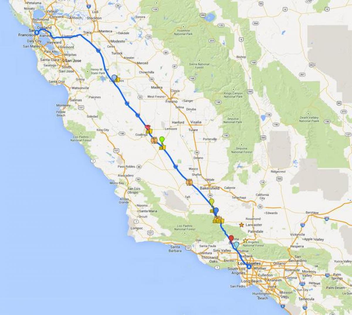 Kart av San Francisco kjøre tour