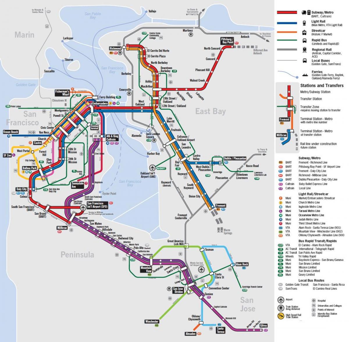 kart offentlig transport San Francisco