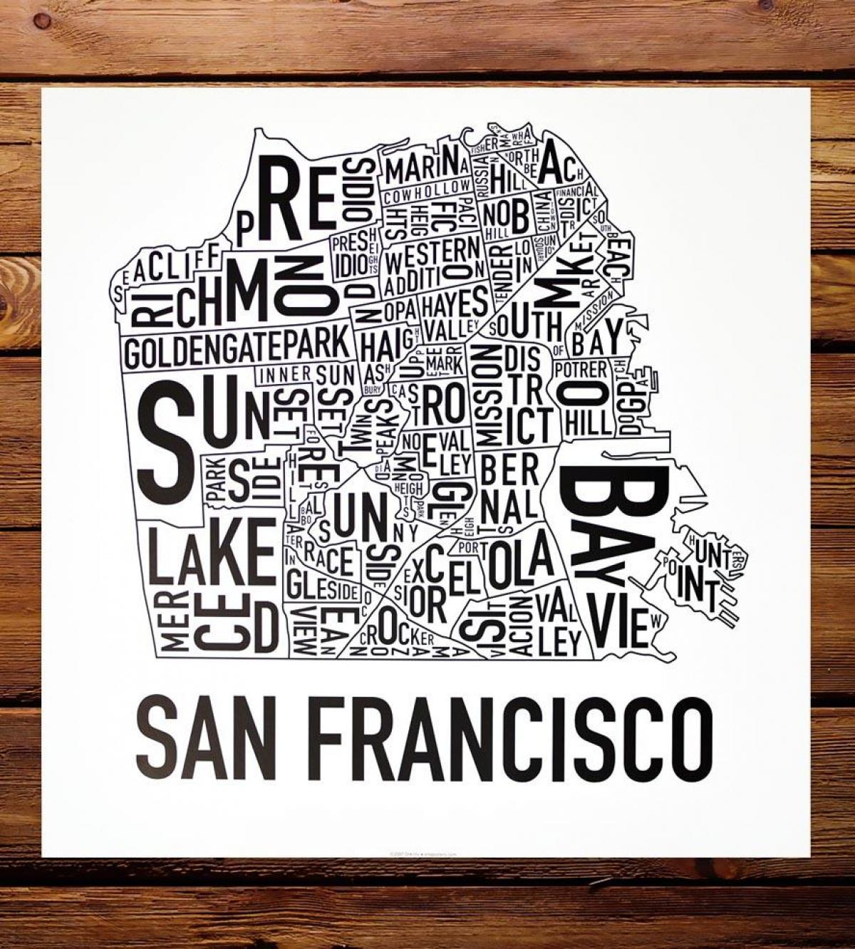 Kart av San Francisco-området kunst
