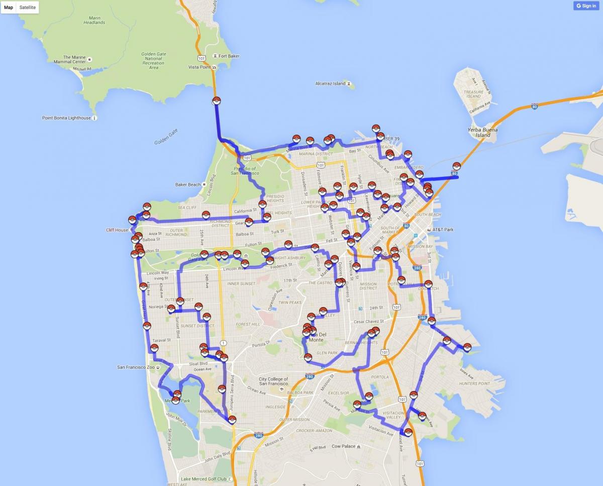 Kart av San Francisco pokemon