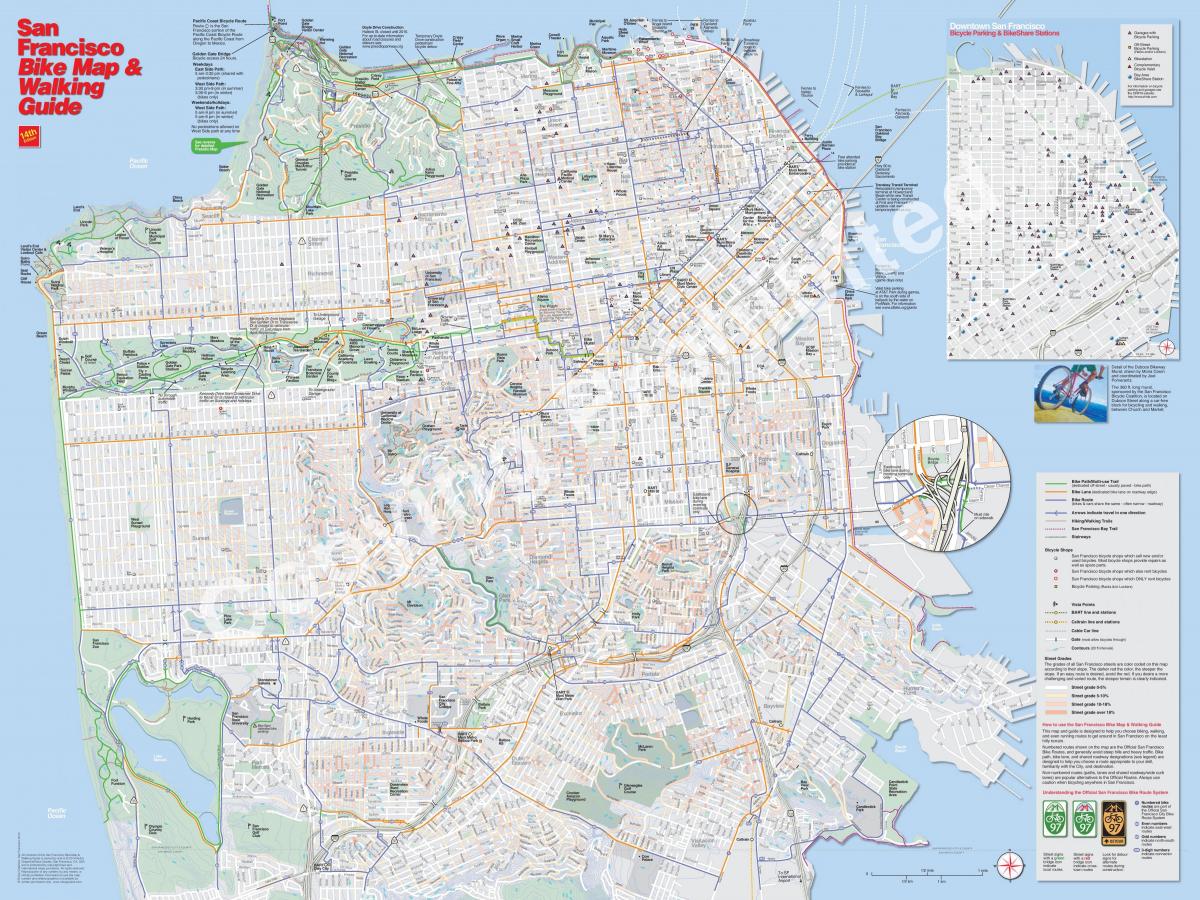 Kart av San Francisco sykkel