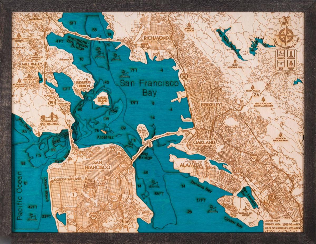 Kart av San Francisco tre