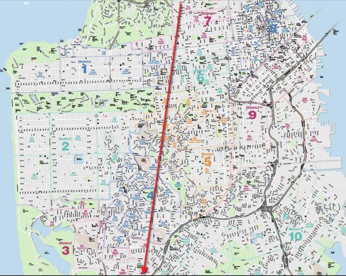 Kart av San Francisco tåke