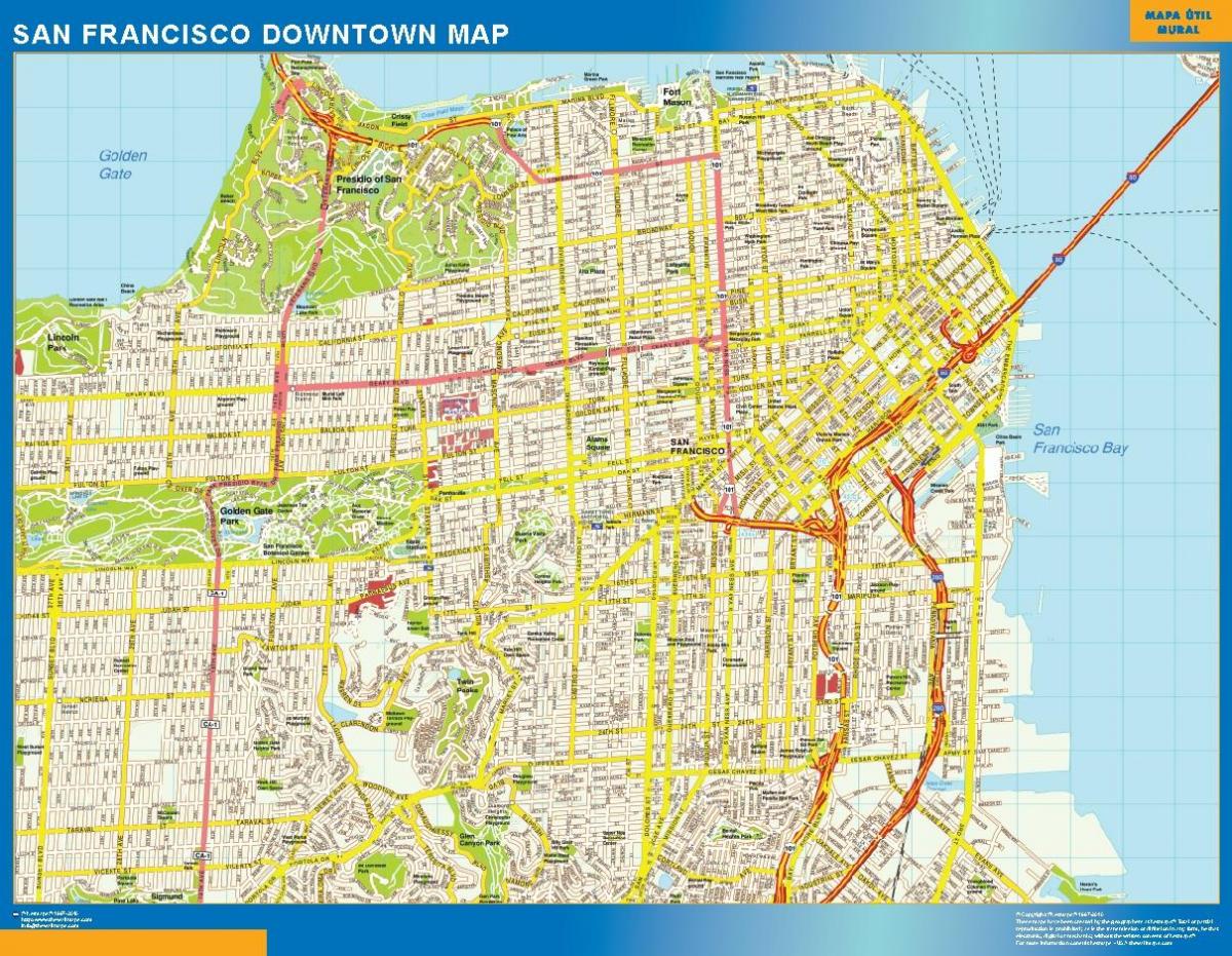 Kart av San Francisco veggen