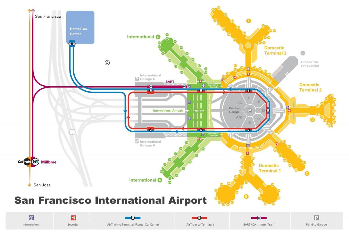 San Francisco airport leiebil kart