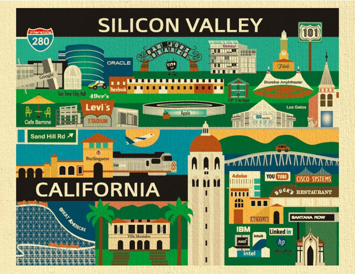 Kart av silicon valley-plakaten