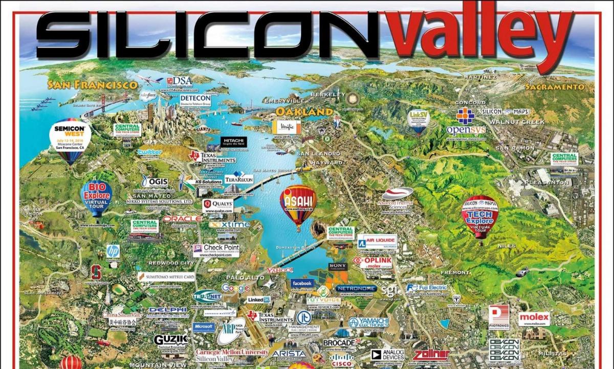 silicon valley-området kart