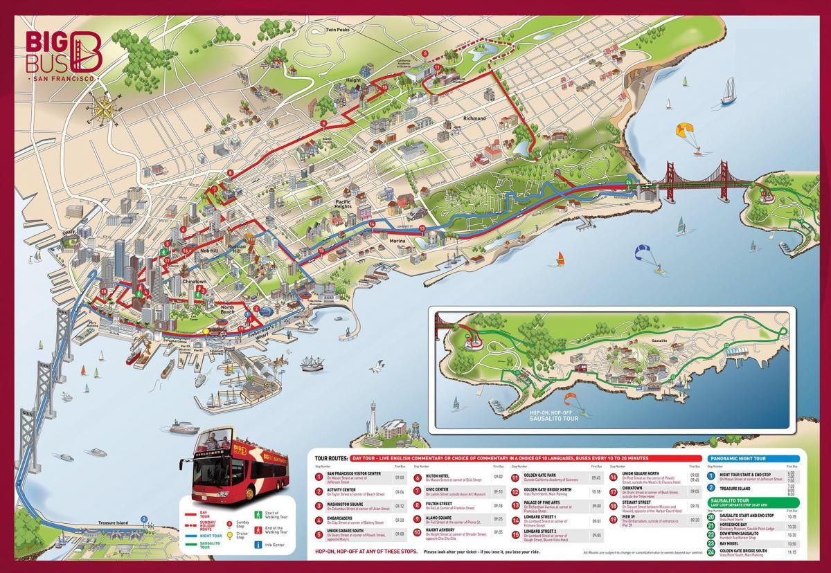 stor buss kart San Francisco