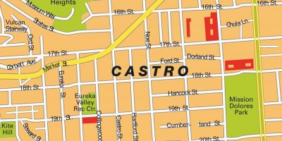 Kart over castro district i San Francisco