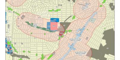 Kart over excelsior-distriktet i San Francisco
