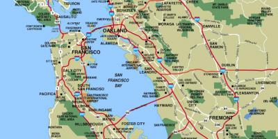 Kart over byer rundt San Francisco