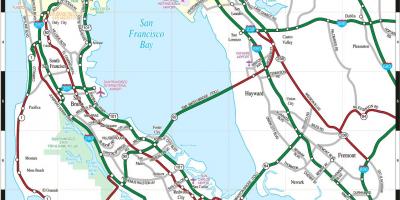 Kart over San Francisco bay area