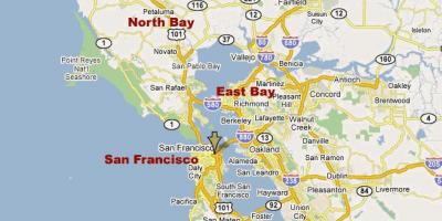 Kart over sør-bay nord-california