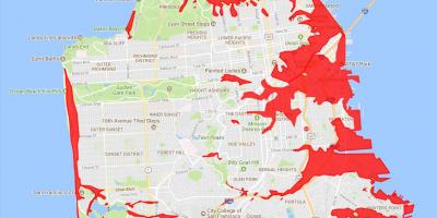 San Francisco områder for å unngå kart