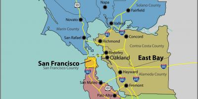 San Francisco bay på et kart