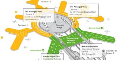 Kart av San Francisco airport bagasjeområdet
