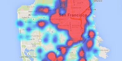 Kart av San Francisco avføring