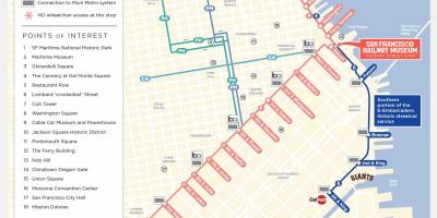 San Francisco cable car tidsplan kart
