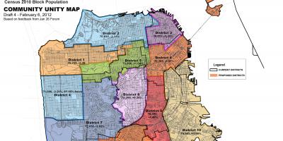 Kart av San Francisco-distriktet