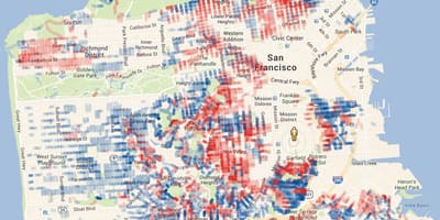 Kart av San Francisco høyde