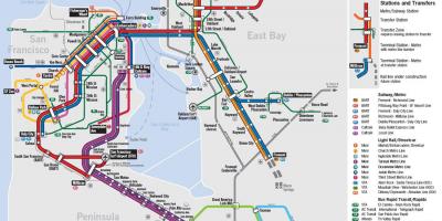 Kart offentlig transport San Francisco