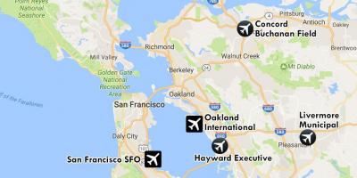Flyplasser i nærheten av San Francisco kart