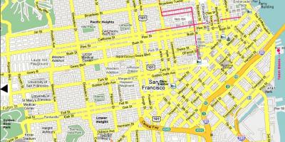 San Francisco steder av interesse kart