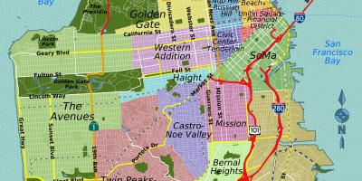 Street kartet av San Francisco california