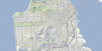 Kart av San Francisco terreng