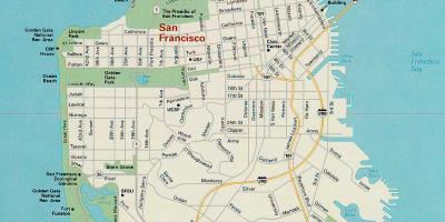 Kart av San Francisco viktigste attraksjoner