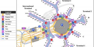 SFO internasjonale ankomster kart