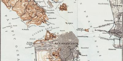 Kart av vintage San Francisco 